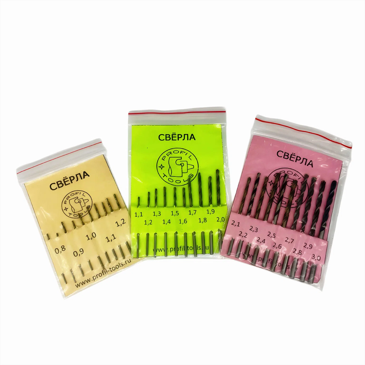 Комплект сверл из 3-х наборов (0.8-3.0мм)