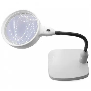 Лупа настольная на гибком штативе с LED подсветкой 8x138мм 7764