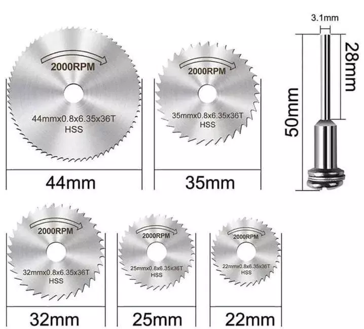 Набор отрезных дисков мини по металлу 8шт. — фото 2