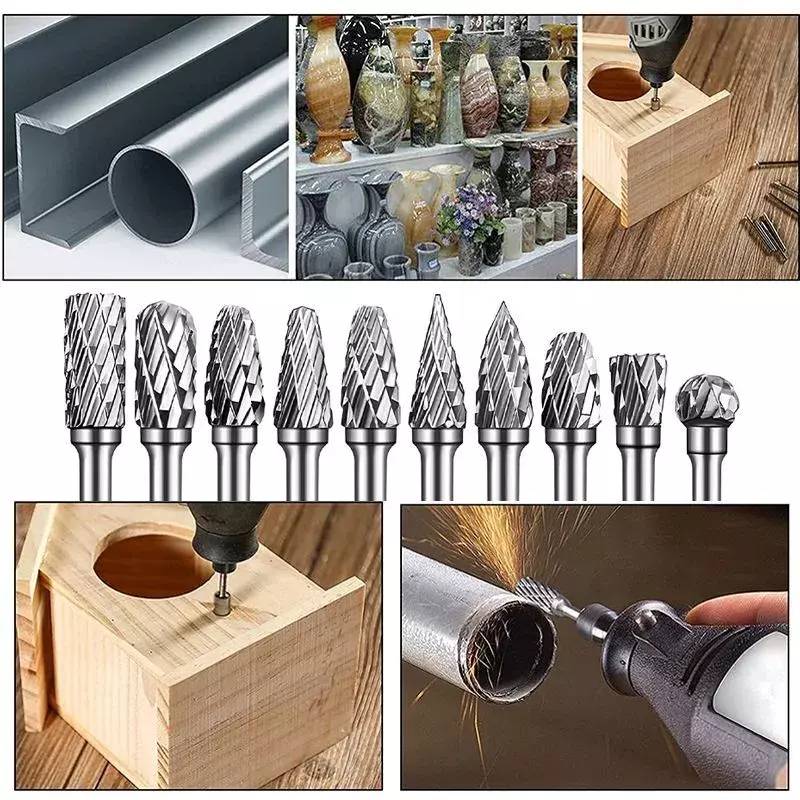 Набор борфрезы твердосплавные хвостовик 2.35 10шт. — фото 4