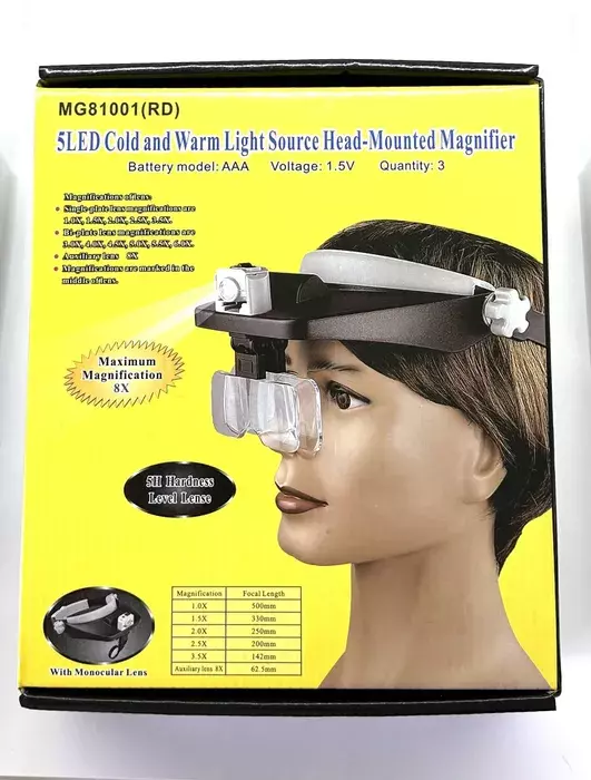 Очки бинокулярные MG81001 RD со светодиодной подсветкой — фото 4