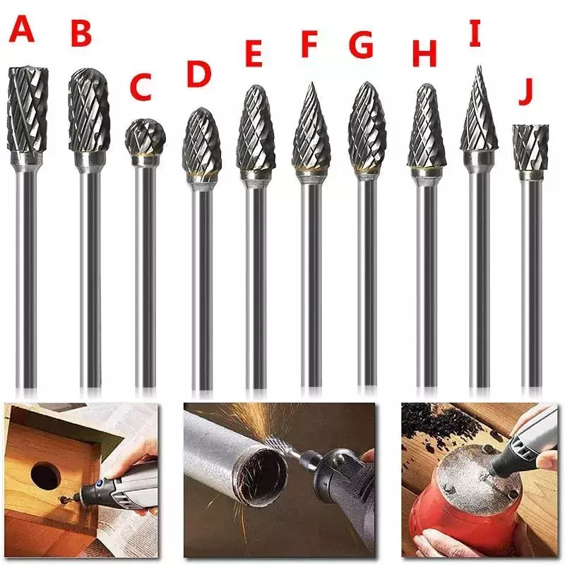 Борфрезы твердосплавные хвостовик 3мм 10шт. — фото 5