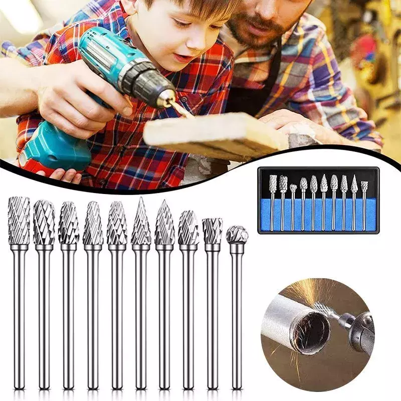 Борфрезы твердосплавные хвостовик 3мм 10шт. — фото 6