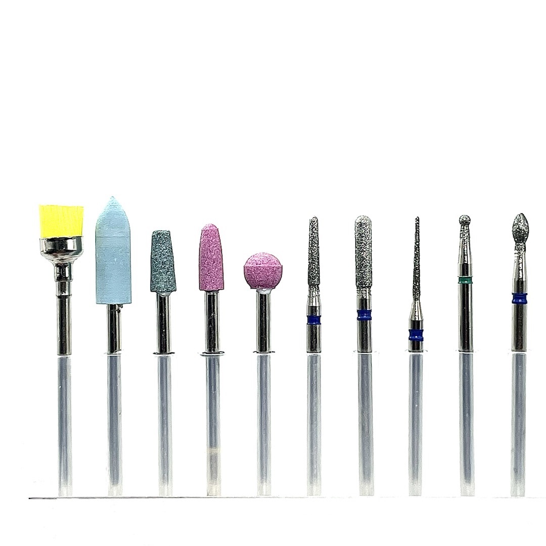 Набор алмазных и корундовых фрез. Хвостовик 2.3мм — фото 2