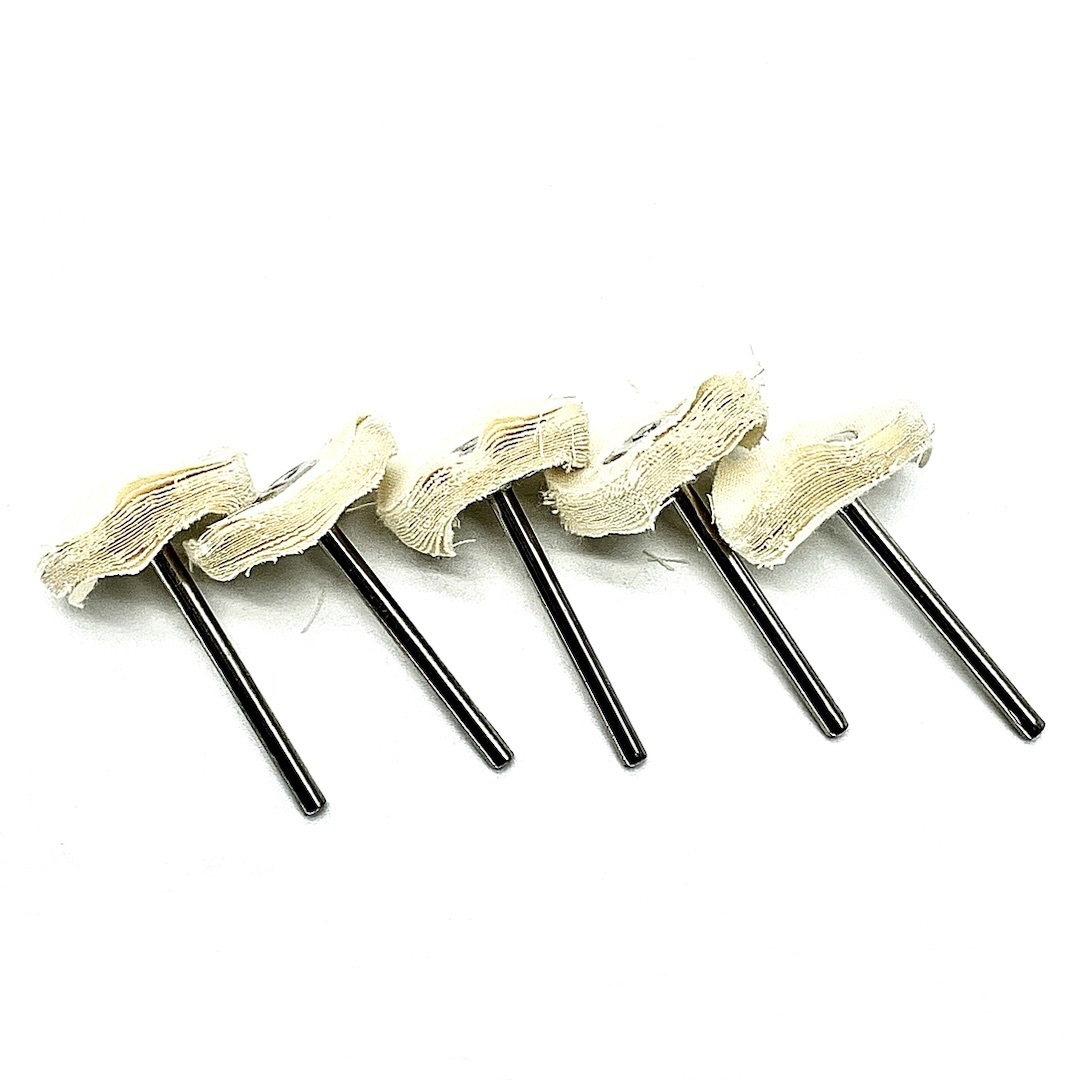 Набор тканевых хлопковых дисков из 5 шт. для полировки с хвостовиком 3мм — фото 4